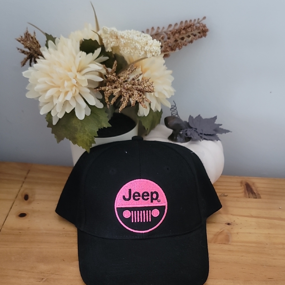 Jeep Black Cap with Pink Logo
